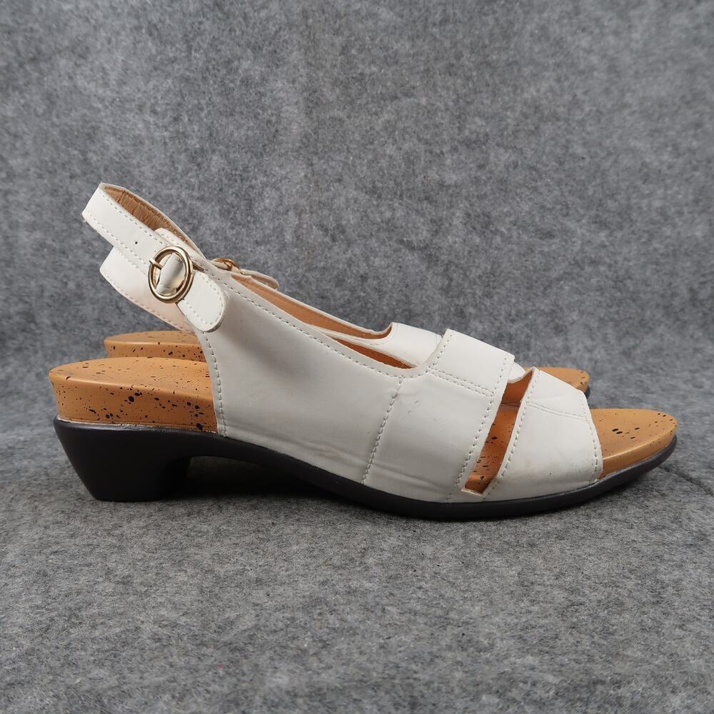 Casual Shoes Womens 41 Fashion Sandal Slingback Wedge Comfort White Buckle Strap